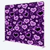 Aperturee - Aperturee Sparkle Purple Hearts Romantic Pillow Case Backdrop
